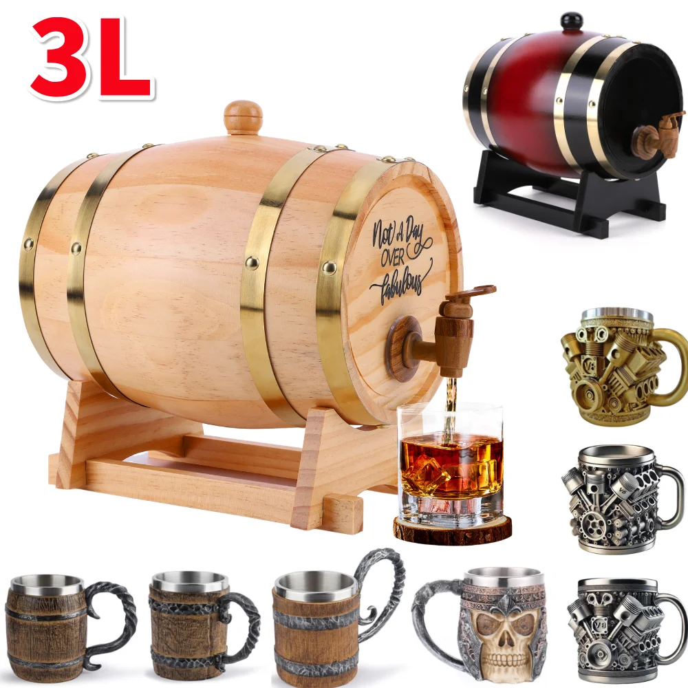 Wine Beer The Whiskey - Деревянная бочка для виски объемом 3