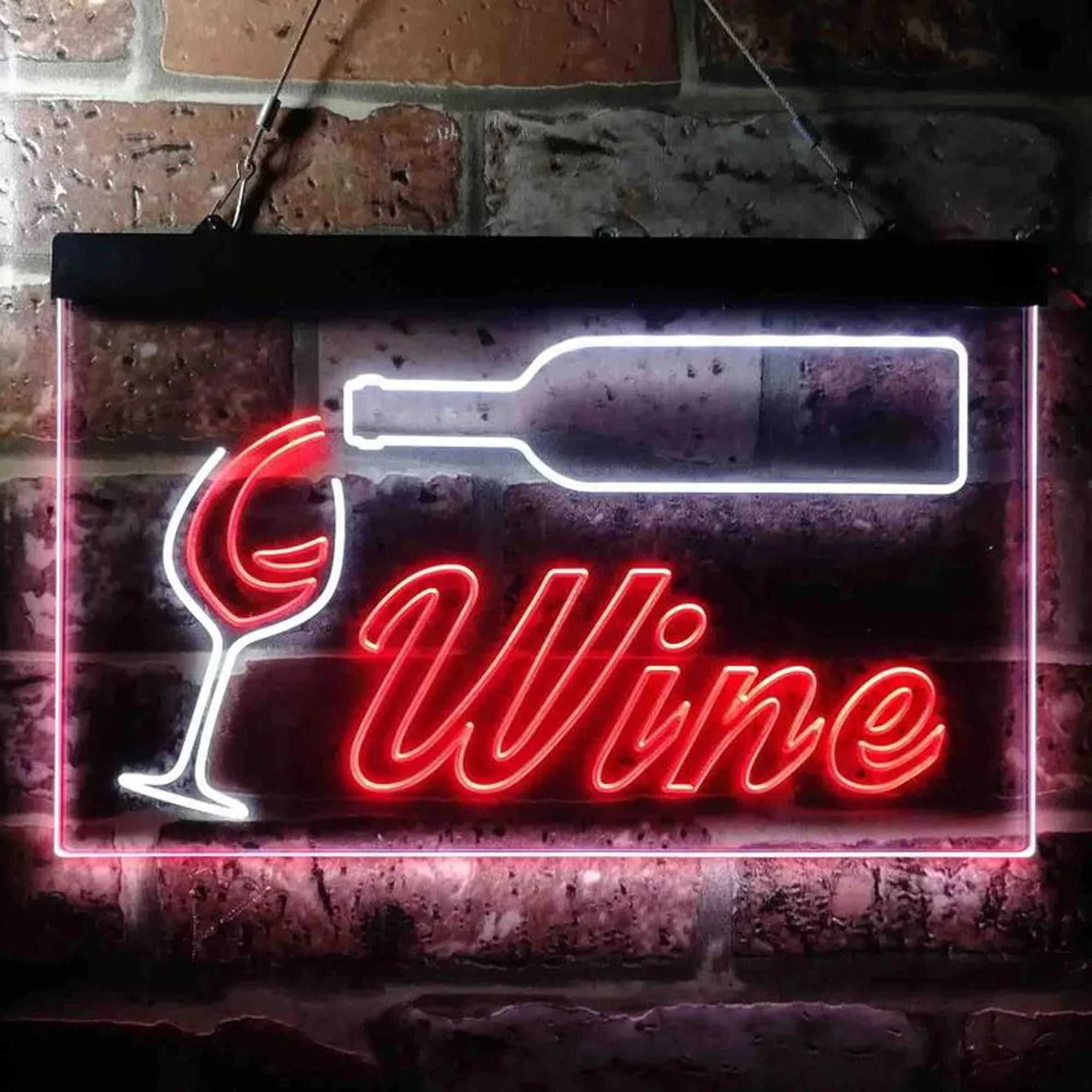 Wine Beer Pub - Двухцветный дневной неоновый винный бар Паб