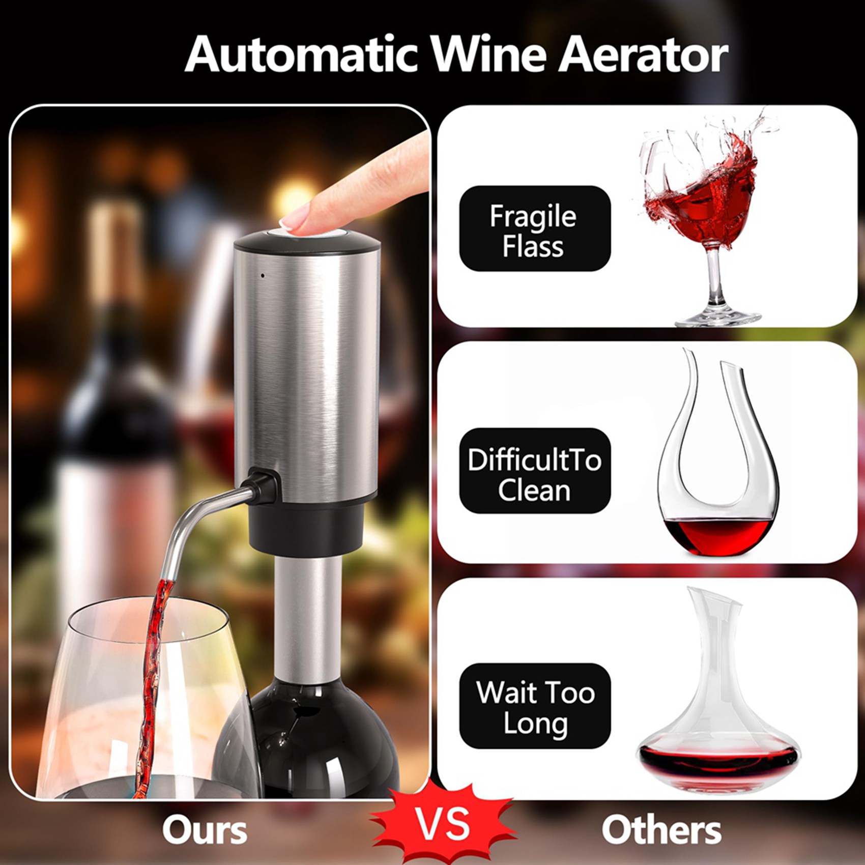 Decanter Aerator Set - Электрический аэратор для вина ABJI-4X, набор