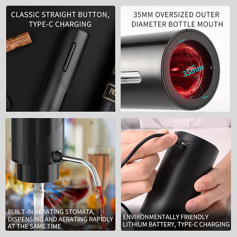Перезаряжаемый через USB элект – обзор и цена Decanter Aerator Set