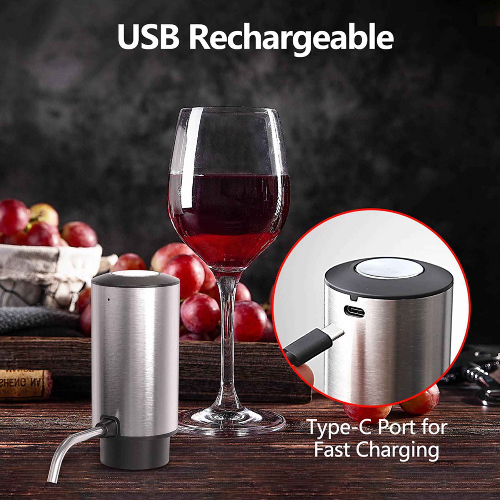 Электрический аэратор для вина – обзор и цена Decanter Aerator Set